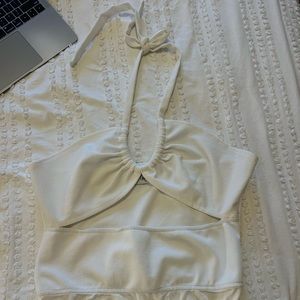 White crossed princess Polly body suit
